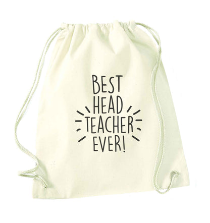 Best head teacher ever! natural drawstring bag