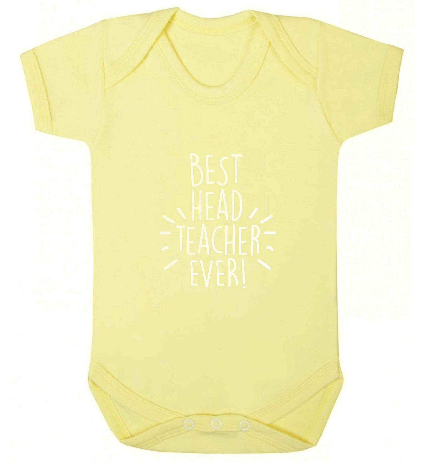 Best head teacher ever! baby vest pale yellow 18-24 months