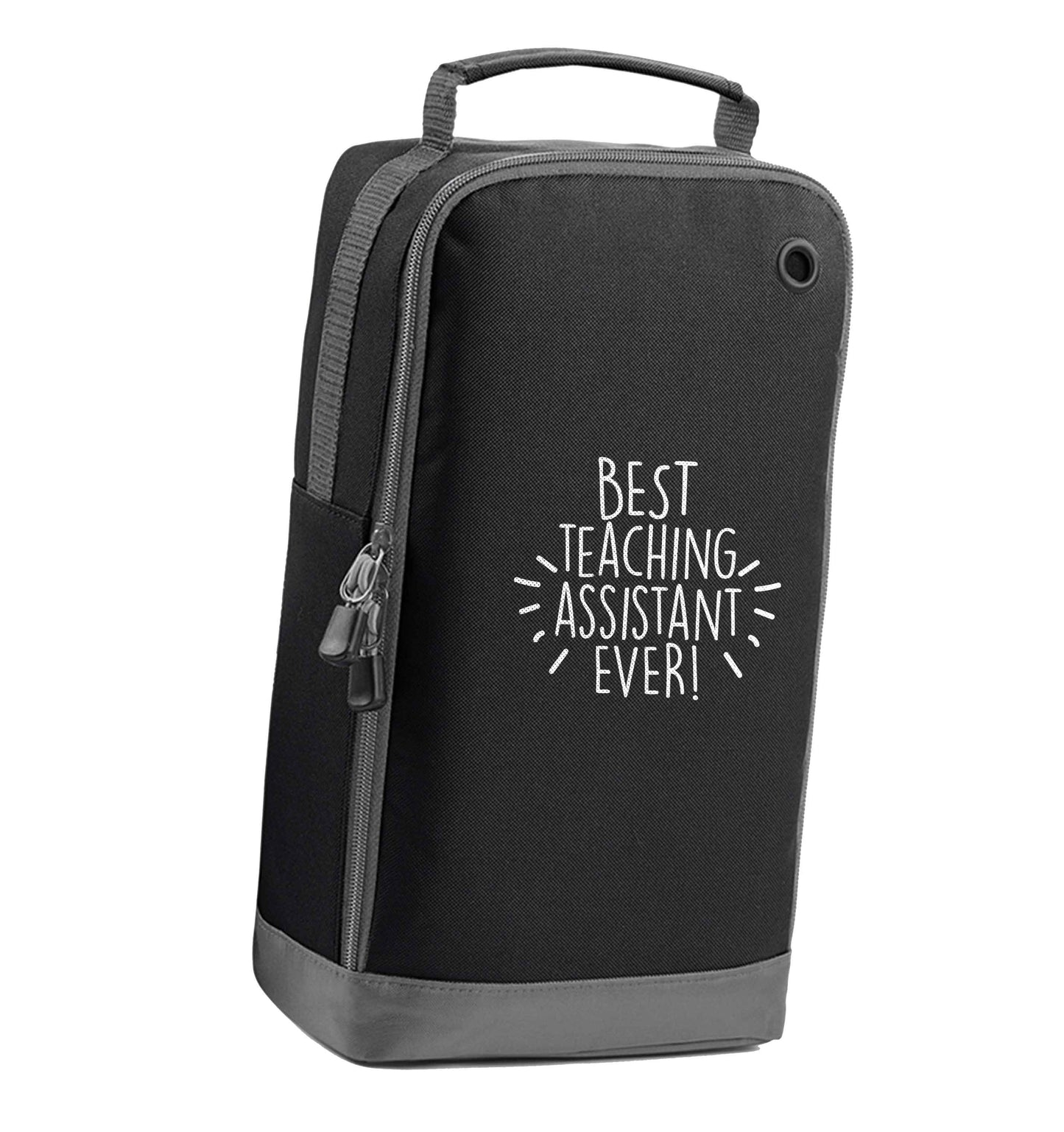 Best teaching assistant ever! black sports shoe bag vertical print