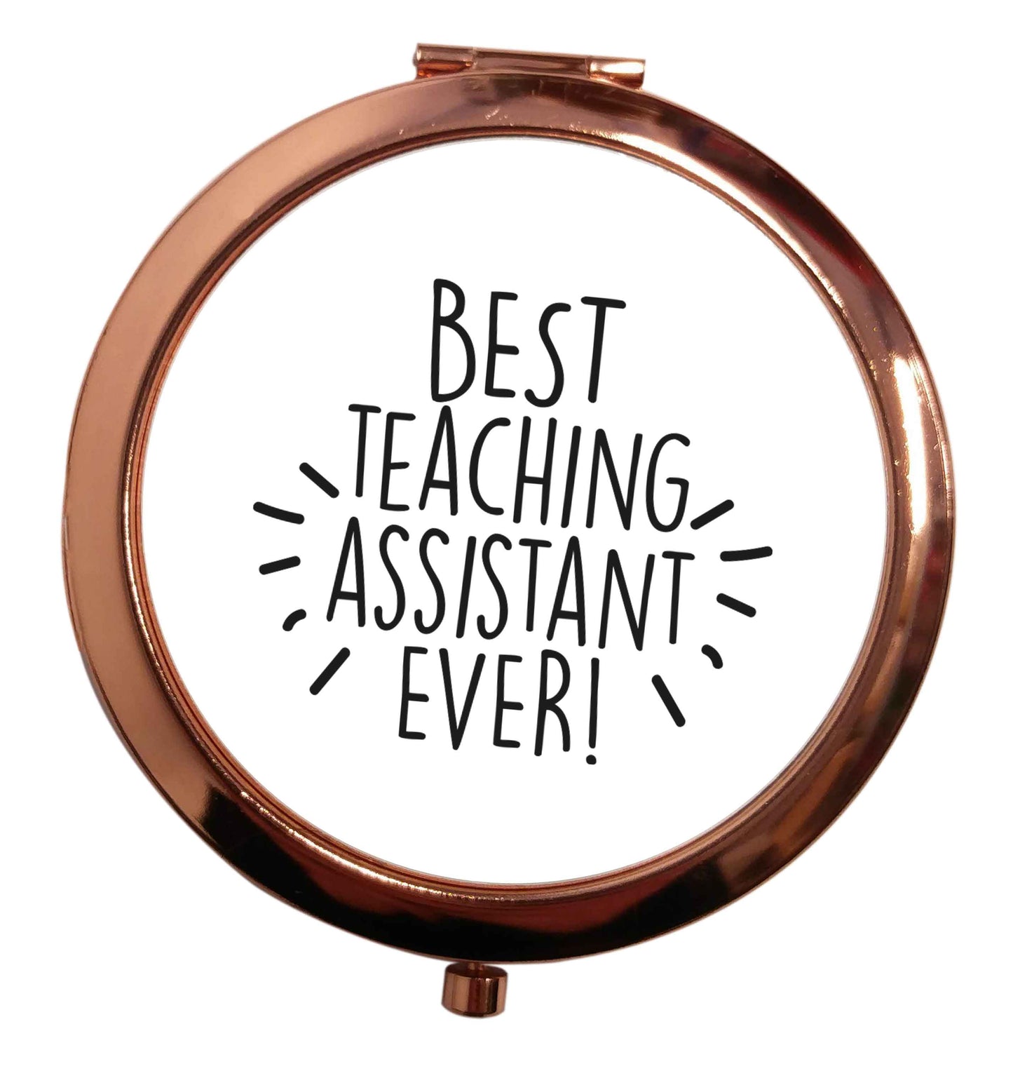 Best teaching assistant ever! rose gold circle pocket mirror
