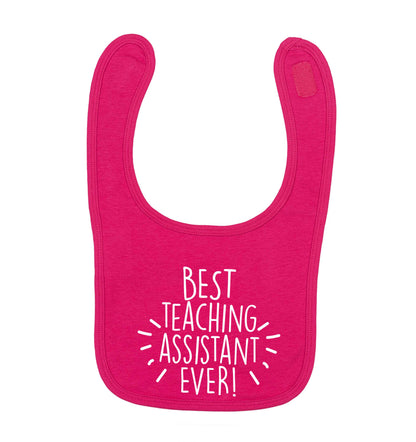 Best teaching assistant ever! dark pink baby bib