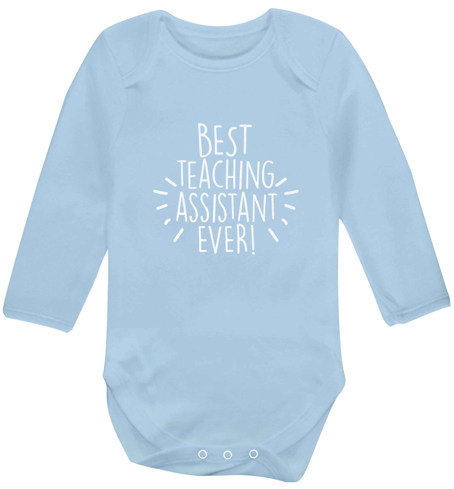 Best teaching assistant ever! baby vest long sleeved pale blue 6-12 months