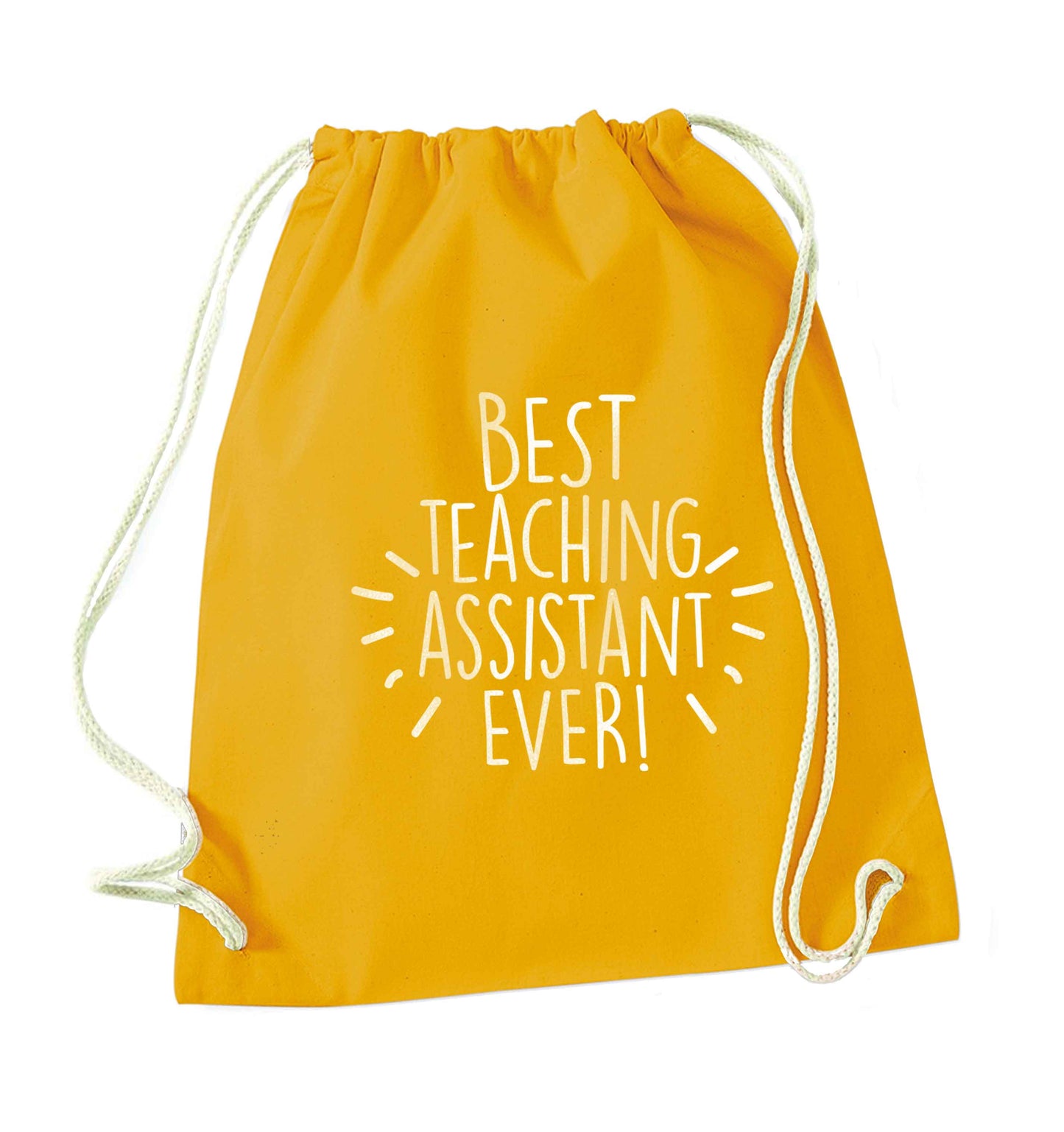 Best teaching assistant ever! mustard drawstring bag