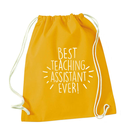 Best teaching assistant ever! mustard drawstring bag