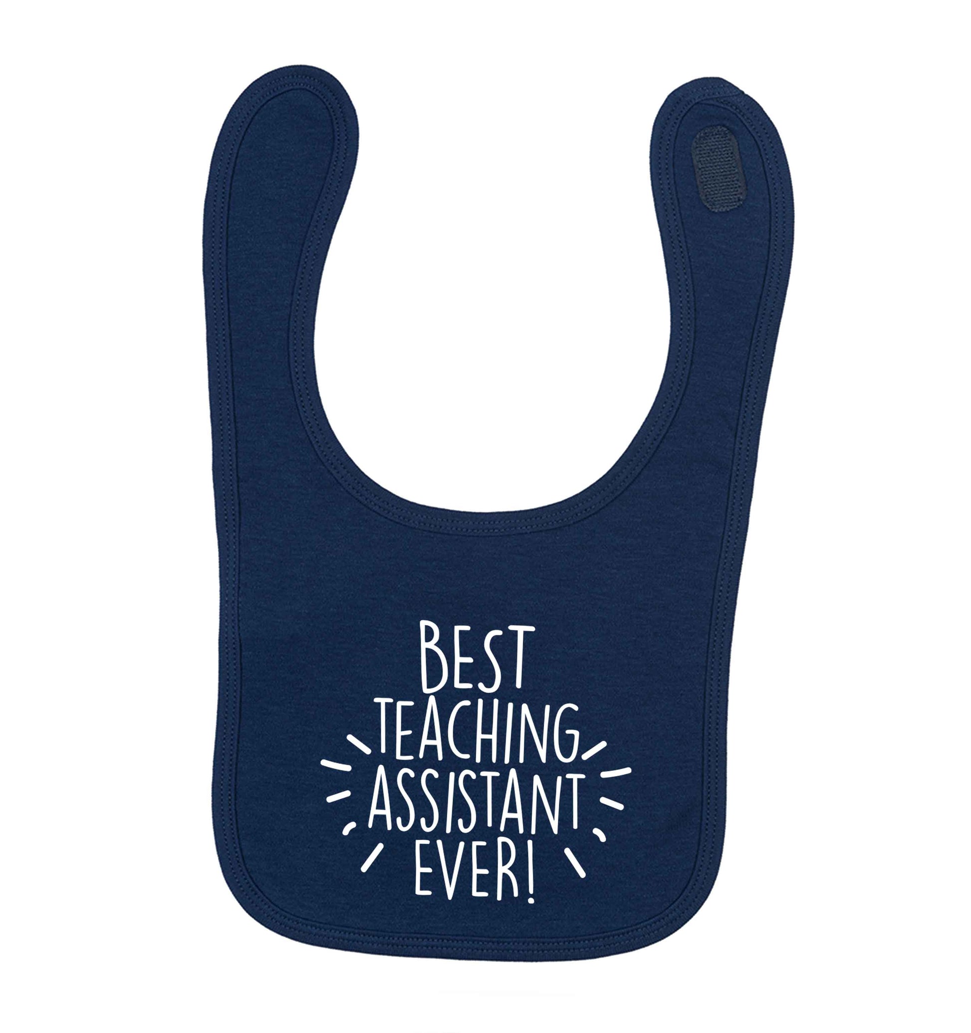 Best teaching assistant ever! navy baby bib
