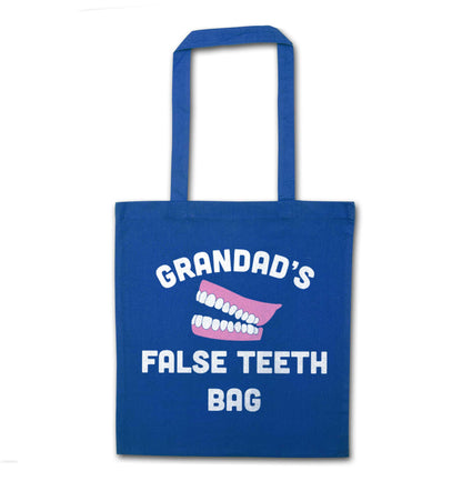 Grandmas false teeth bag blue tote bag