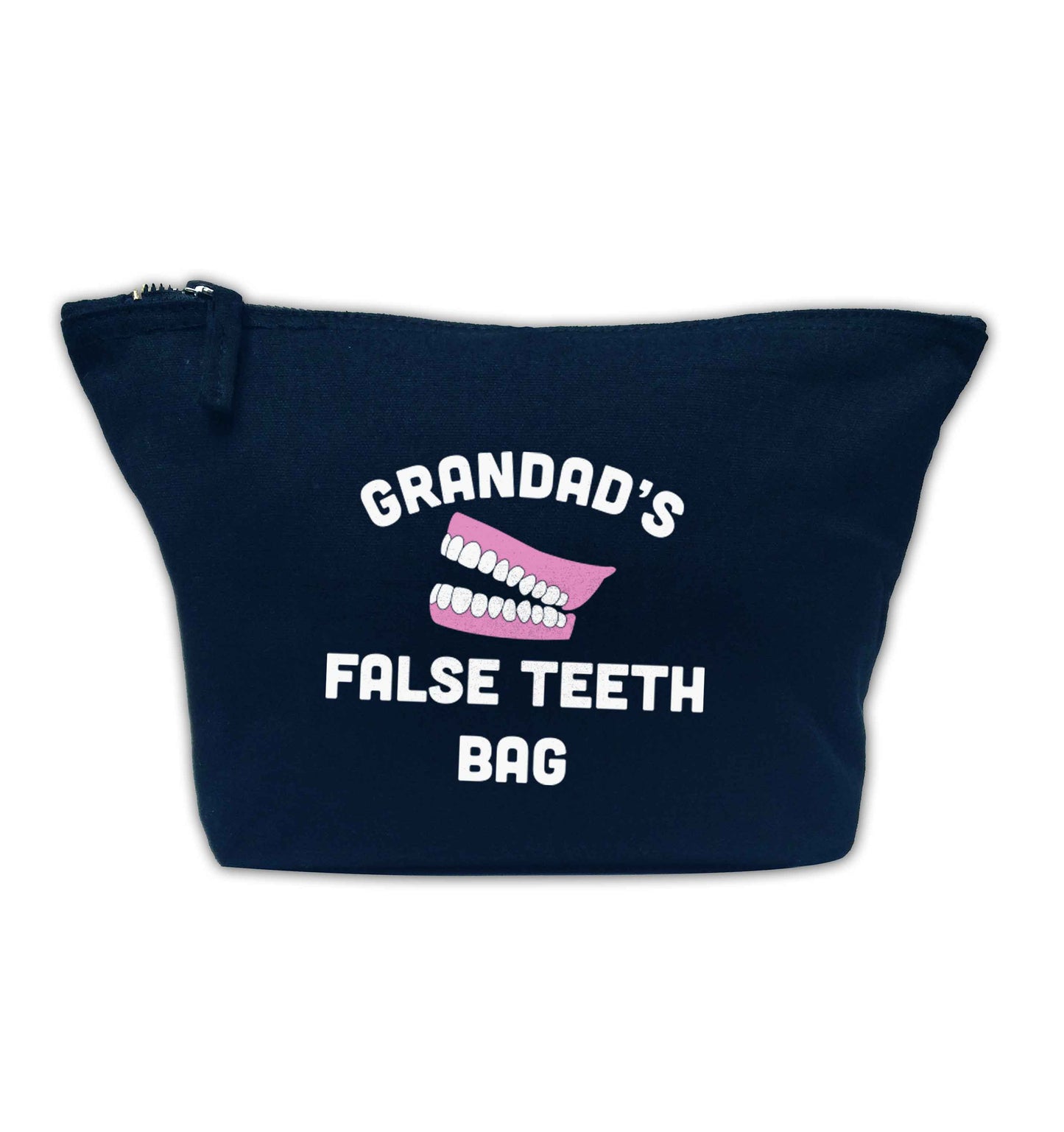 Grandads false teeth bag navy makeup bag
