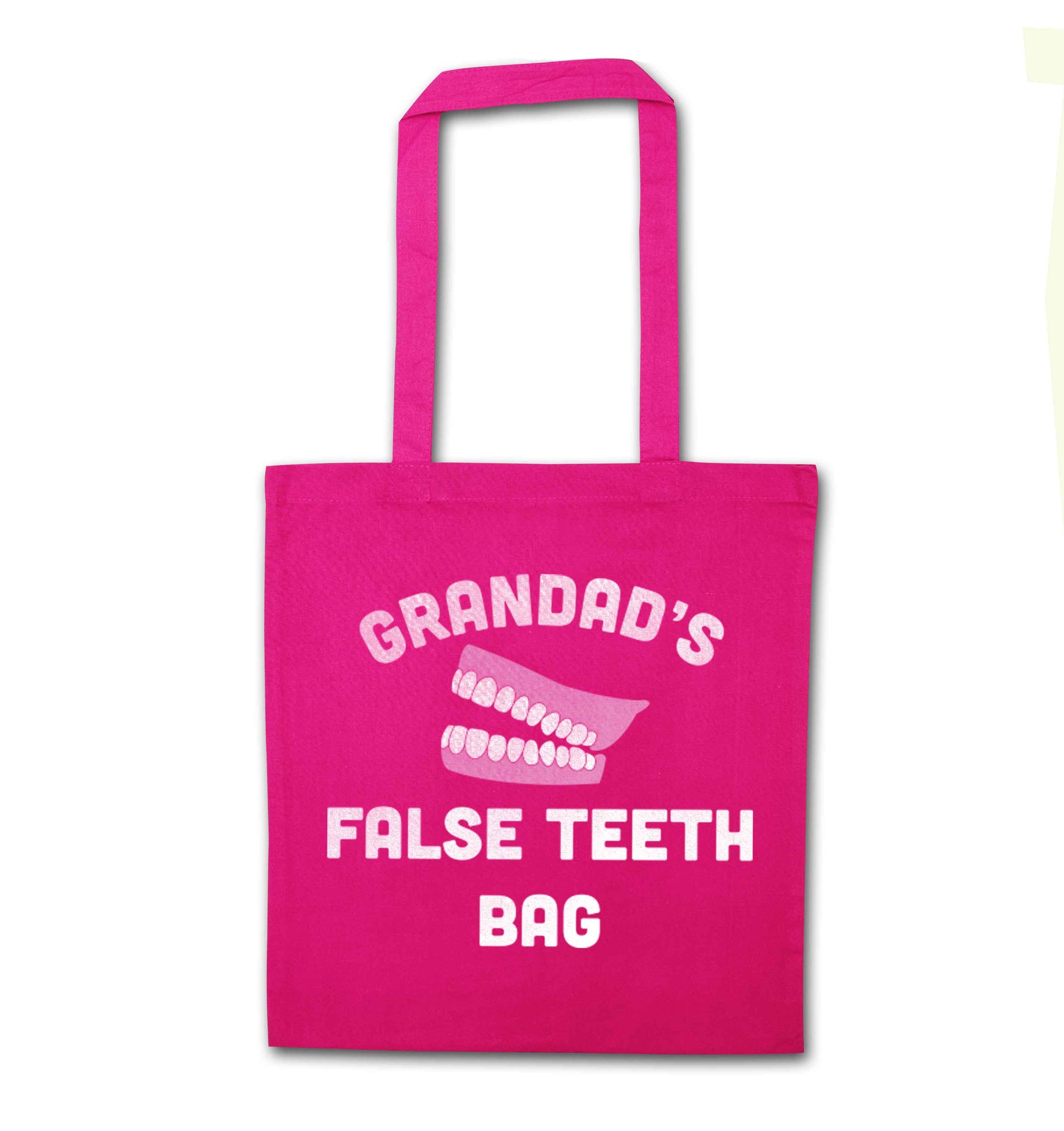 Grandads false teeth bag pink tote bag