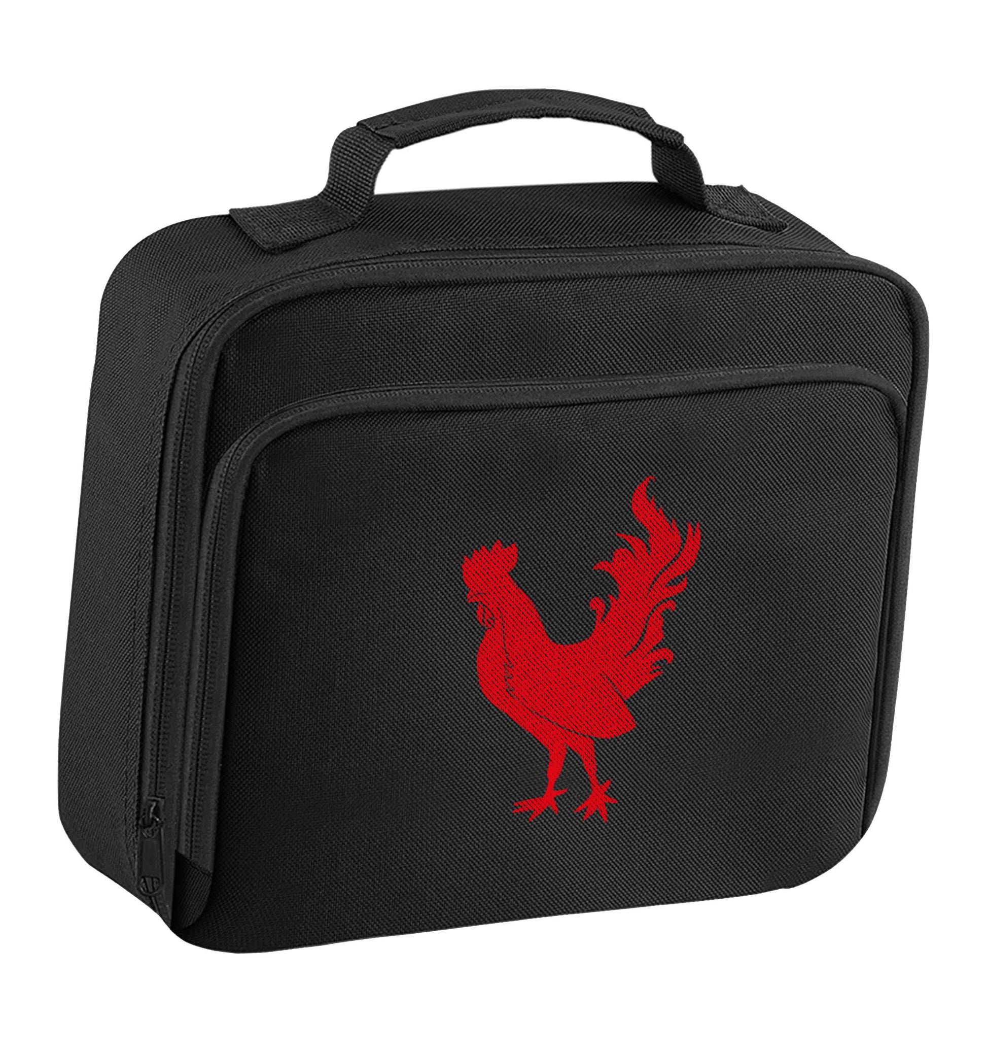 Rooster insulated black lunch bag cooler