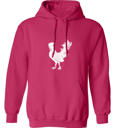Rooster adults unisex pink hoodie 2XL