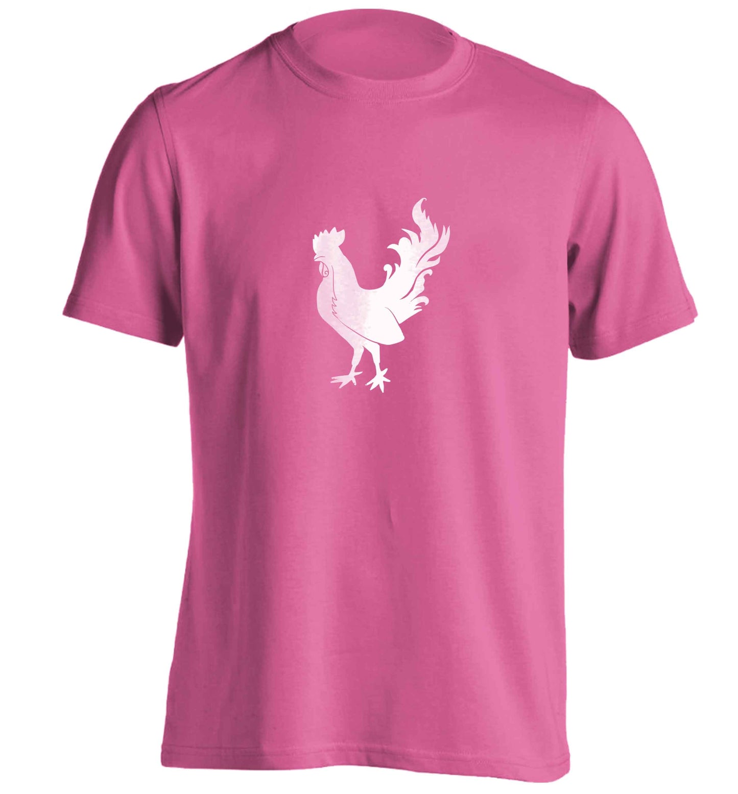 Rooster adults unisex pink Tshirt 2XL