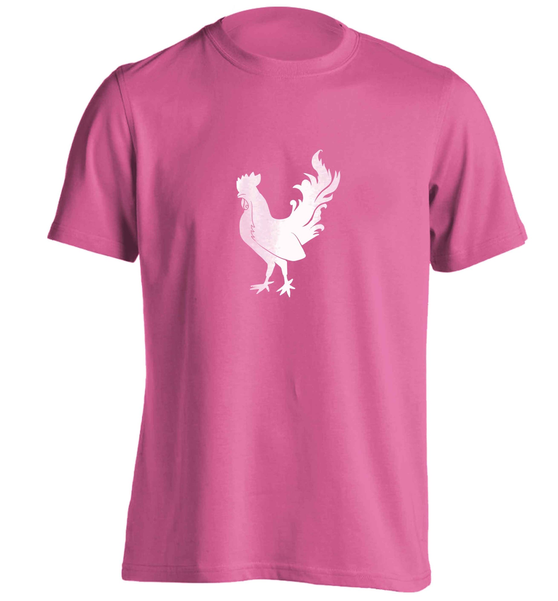Rooster adults unisex pink Tshirt 2XL