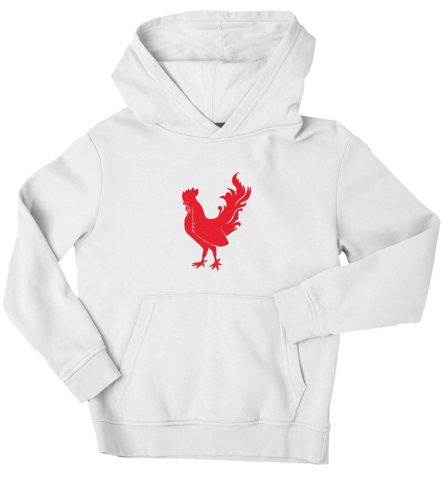 Rooster children's white hoodie 12-13 Years