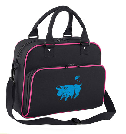 Blue ox children's dance bag black with pink detail