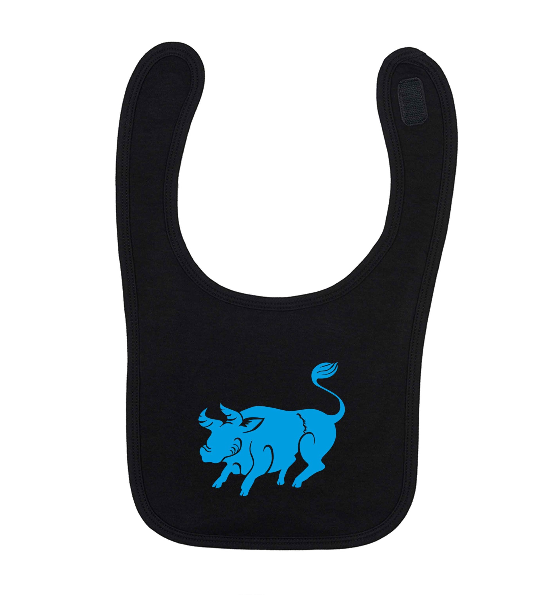 Blue ox black baby bib