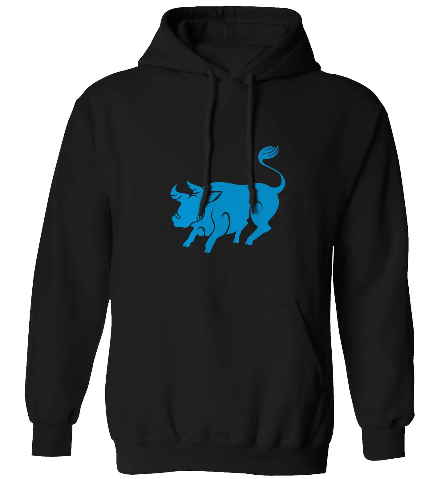 Blue ox adults unisex black hoodie 2XL