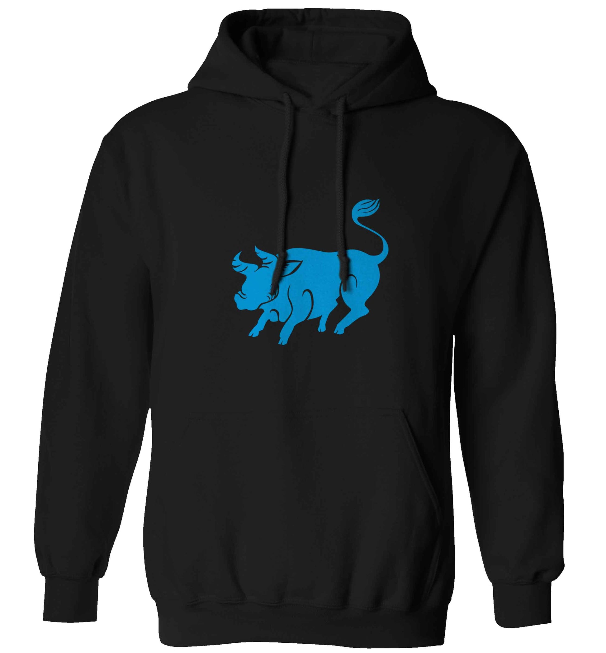 Blue ox adults unisex black hoodie 2XL