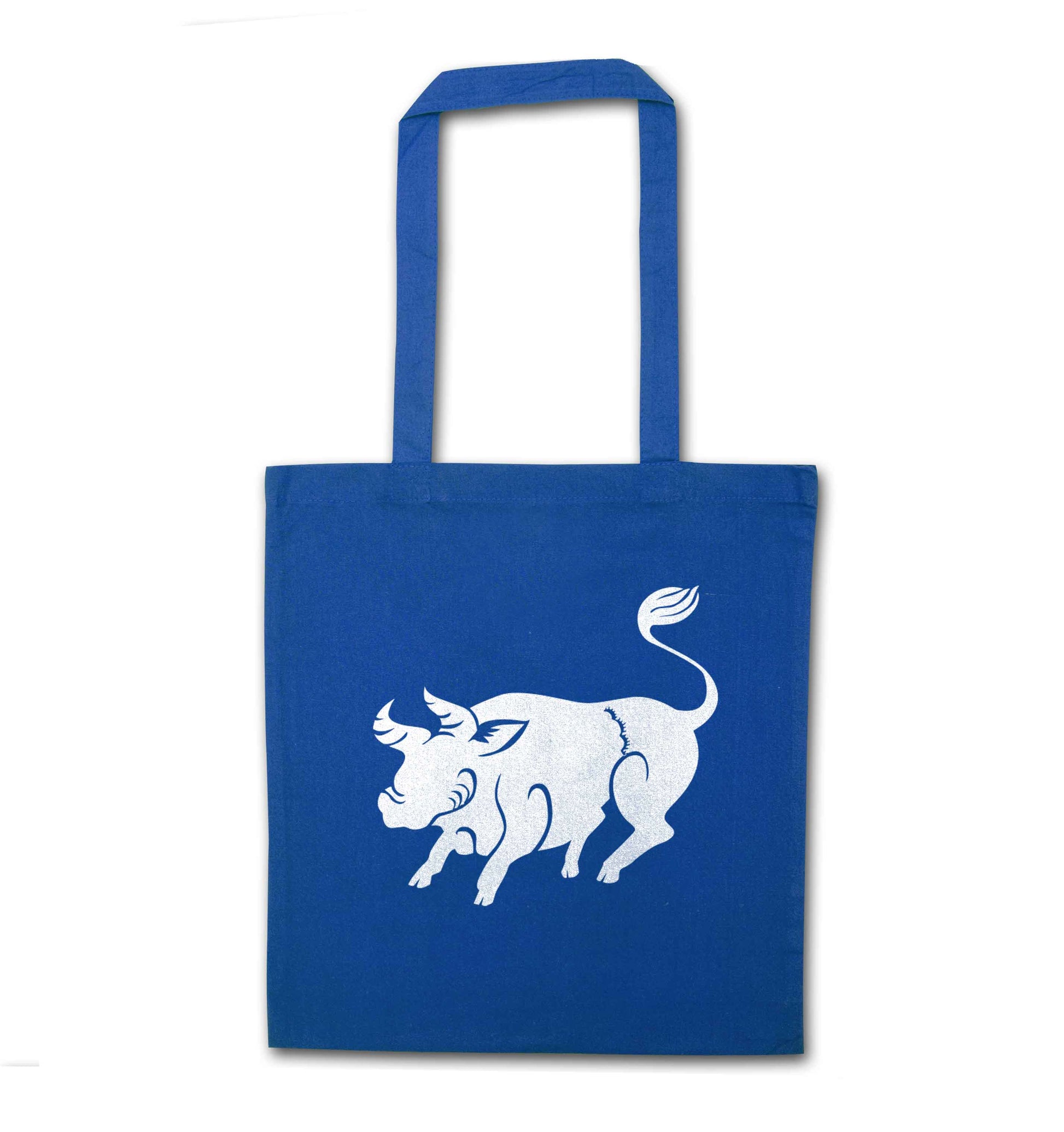 Pig face blue tote bag