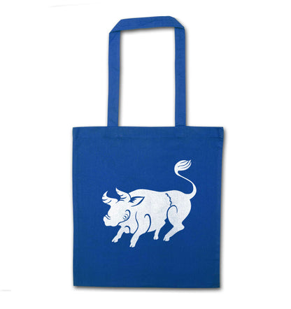 Pig face blue tote bag
