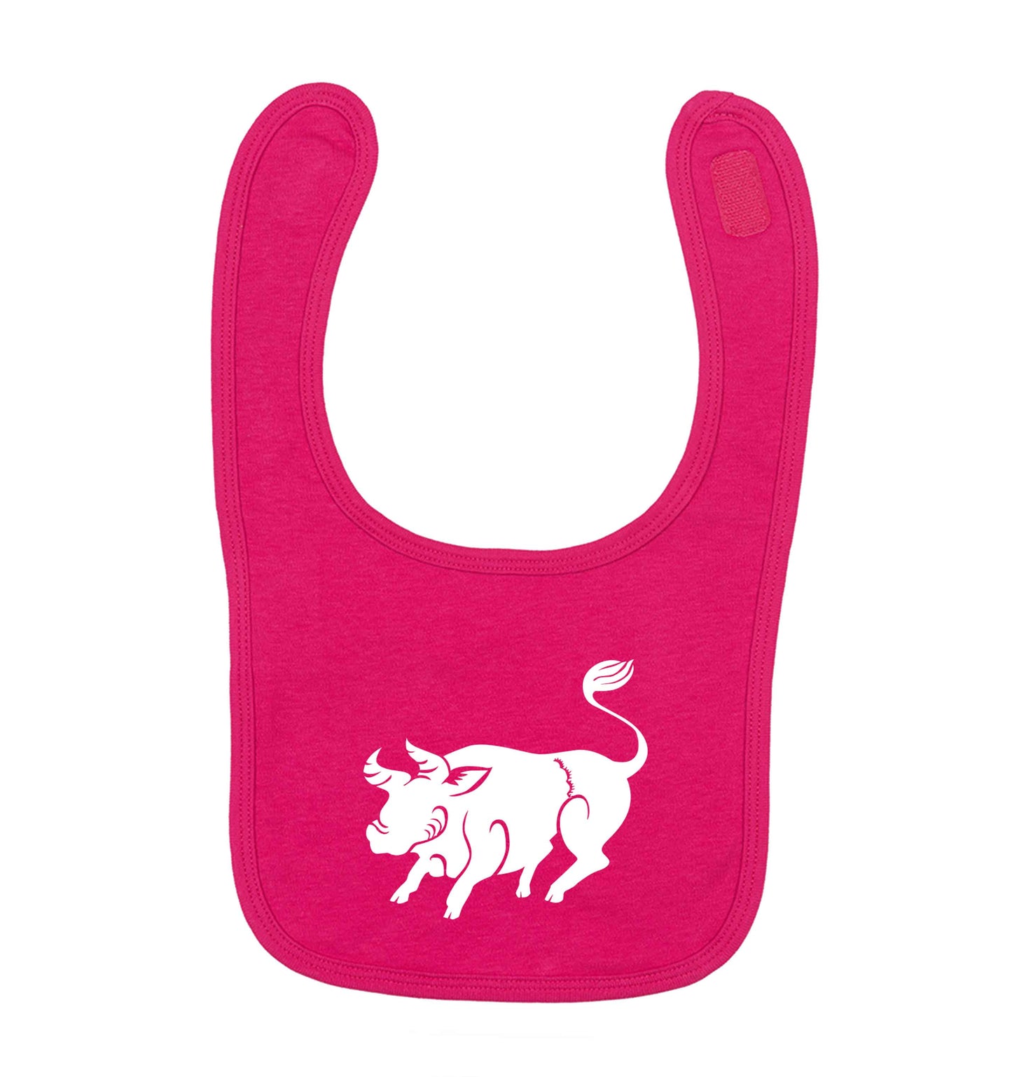 Blue ox dark pink baby bib