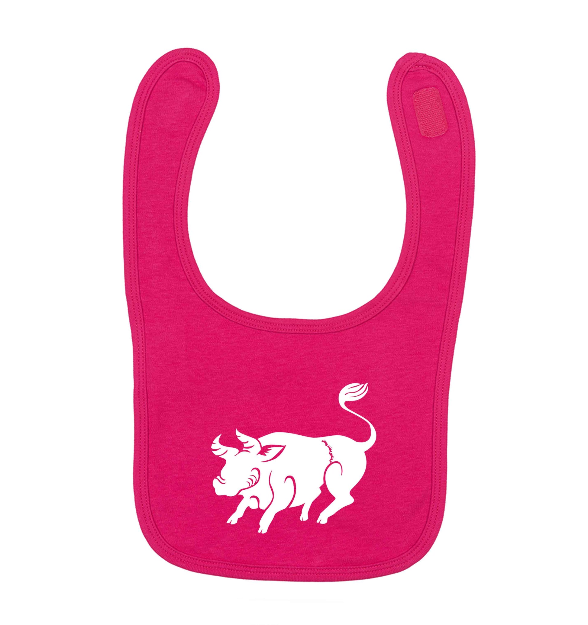 Blue ox dark pink baby bib