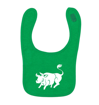 Blue ox green baby bib