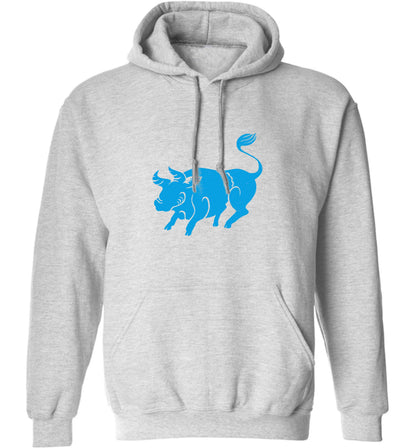 Blue ox adults unisex grey hoodie 2XL