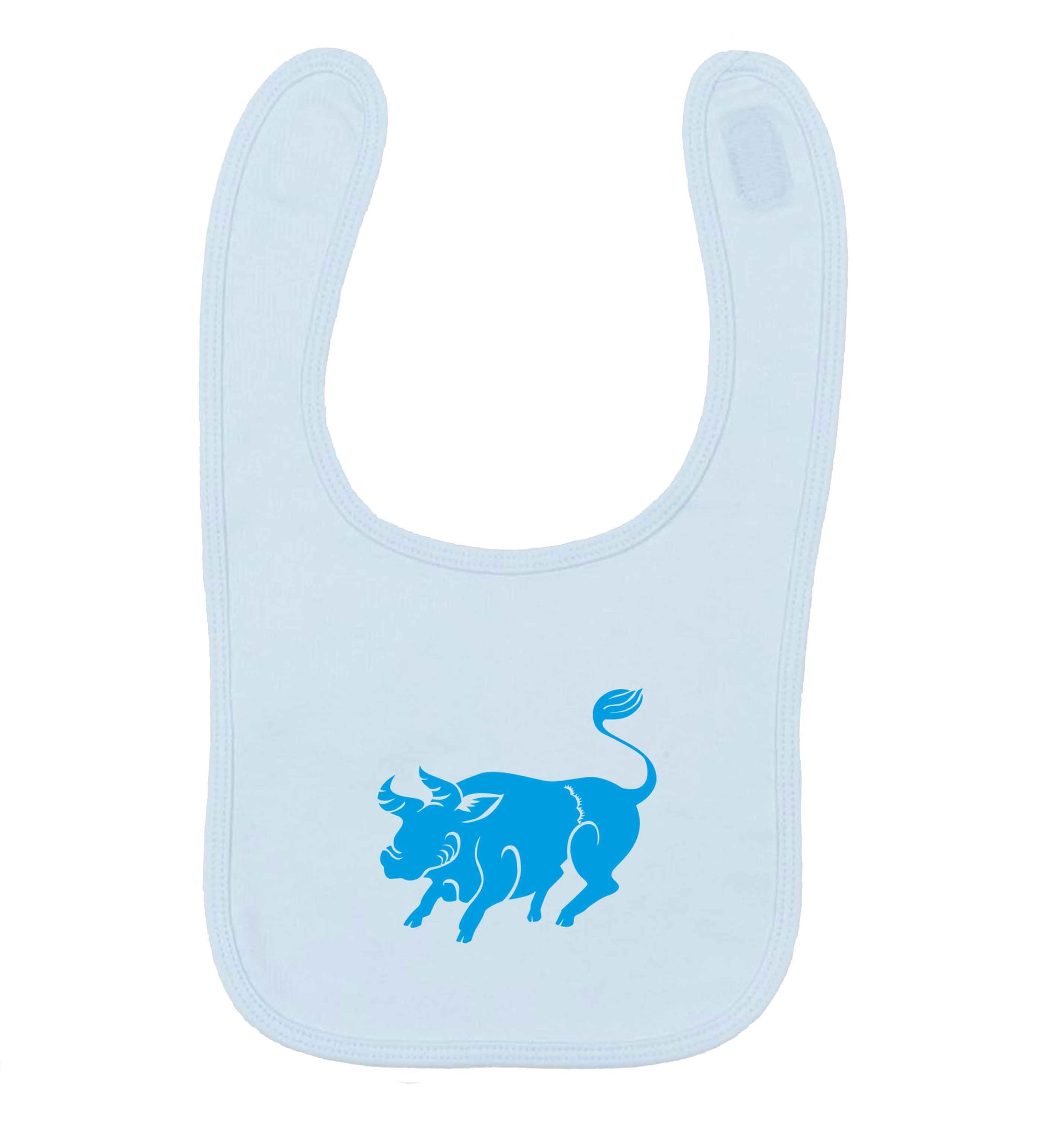 Blue ox pale blue baby bib