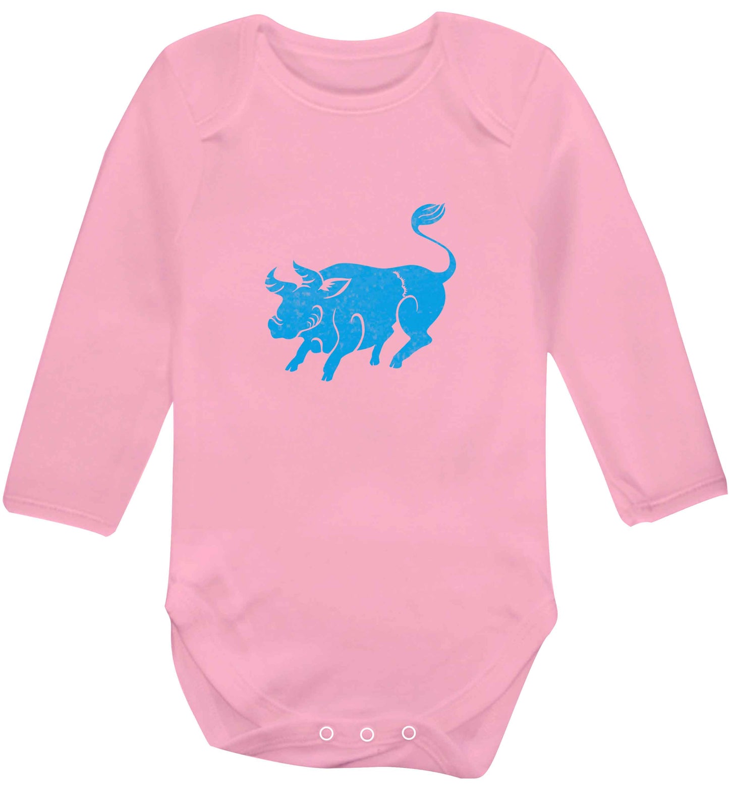 Pig face baby vest long sleeved pale pink 6-12 months