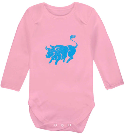 Pig face baby vest long sleeved pale pink 6-12 months