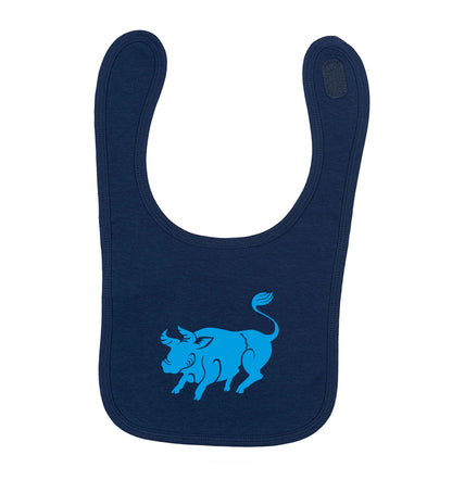 Blue ox navy baby bib