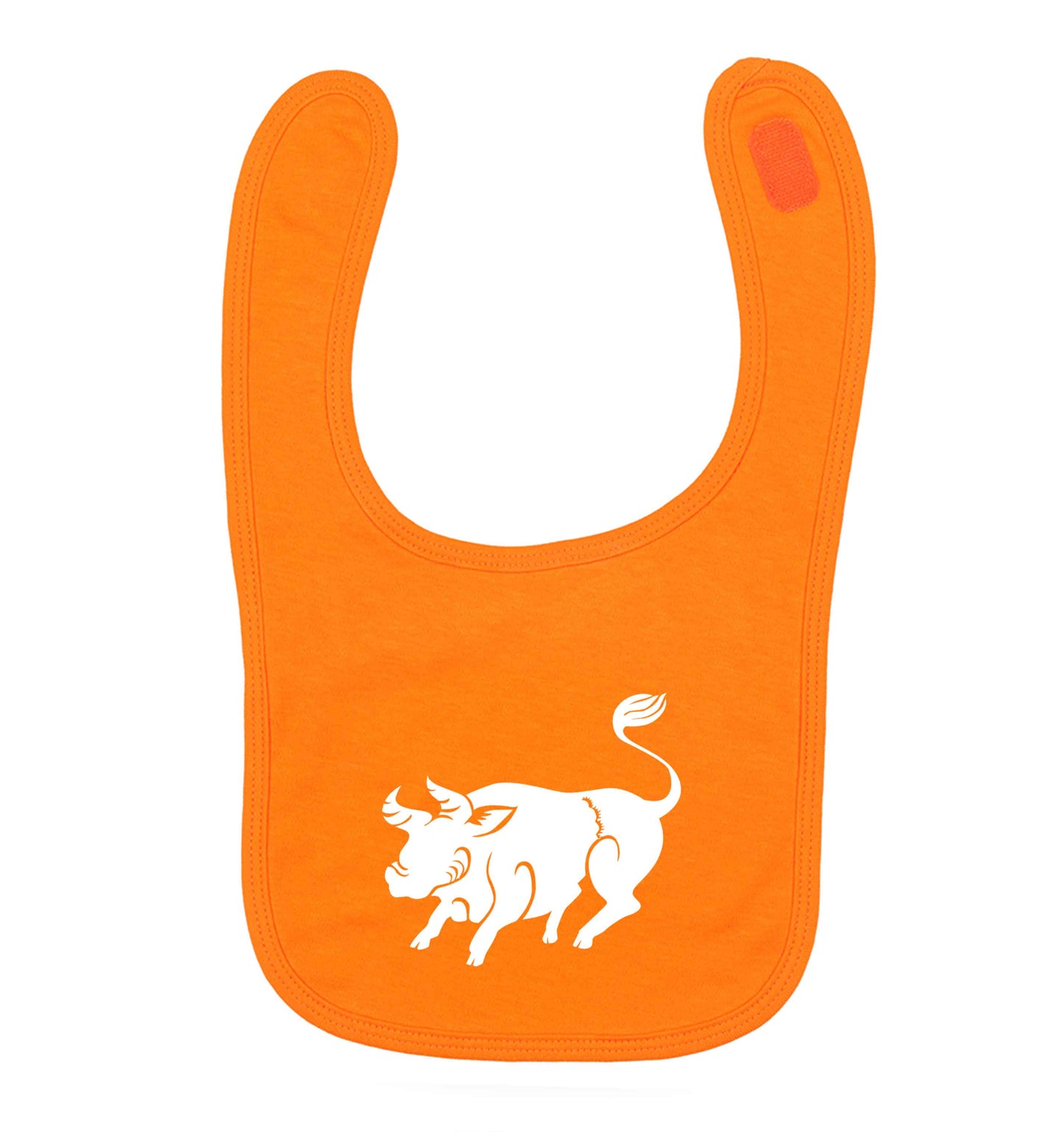 Blue ox orange baby bib