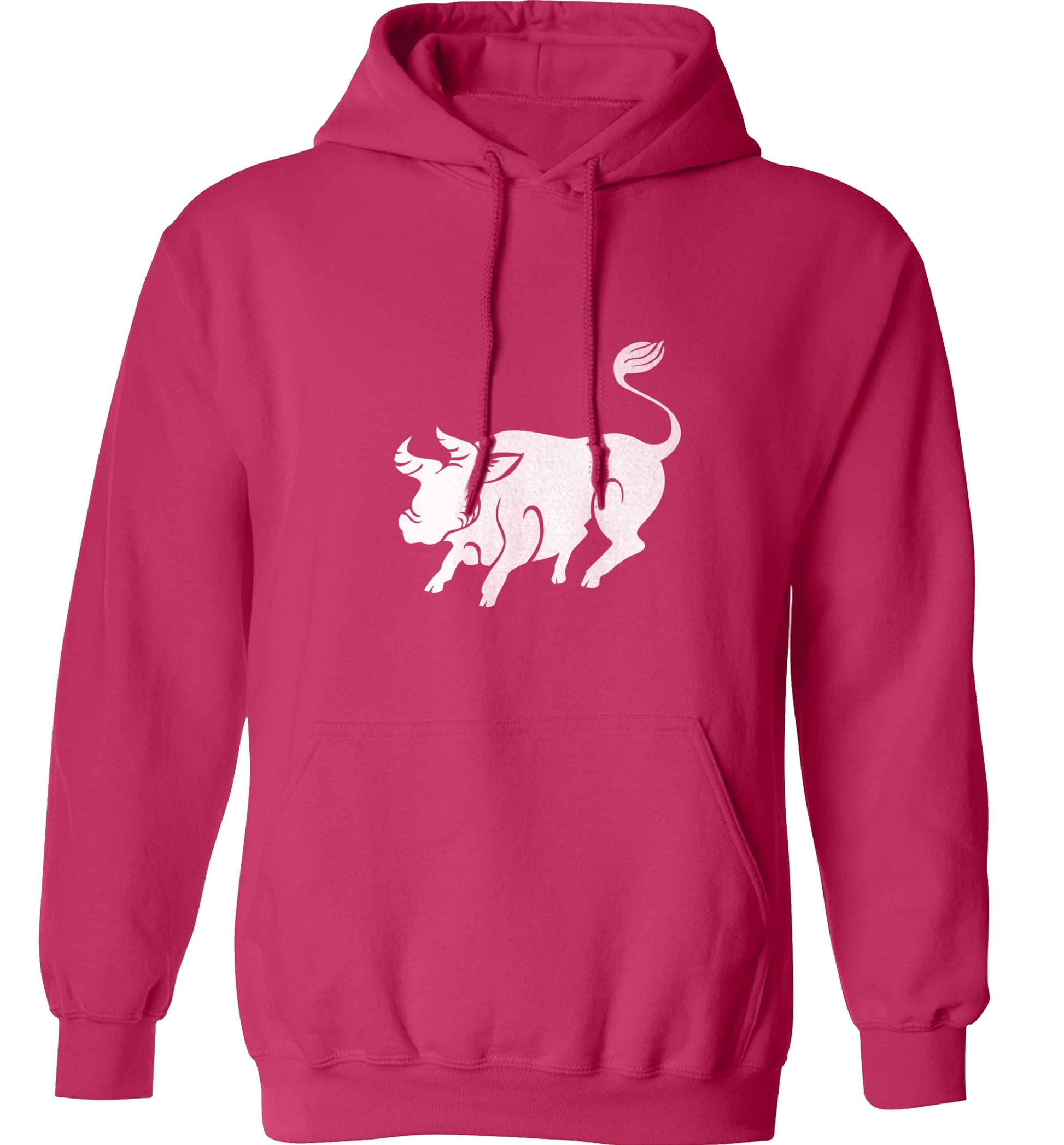 Blue ox adults unisex pink hoodie 2XL