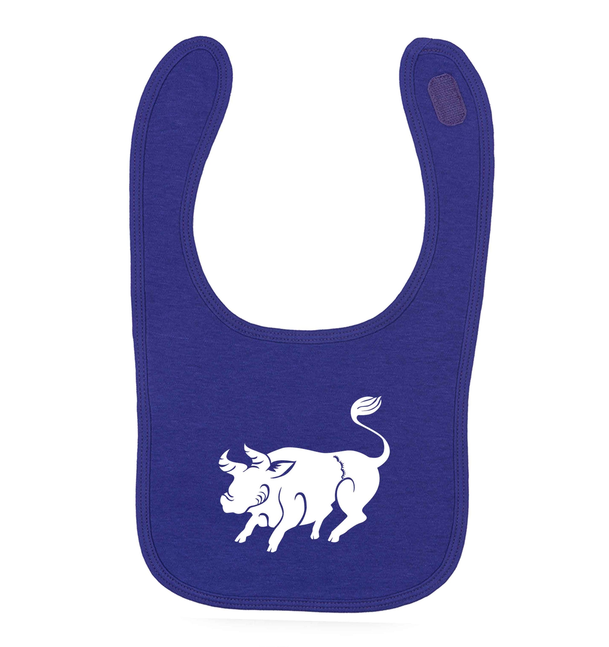 Blue ox purple baby bib