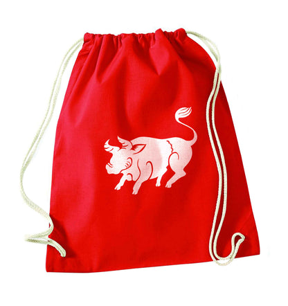 Pig face red drawstring bag 