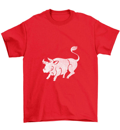 Pig face Children's red Tshirt 12-13 Years