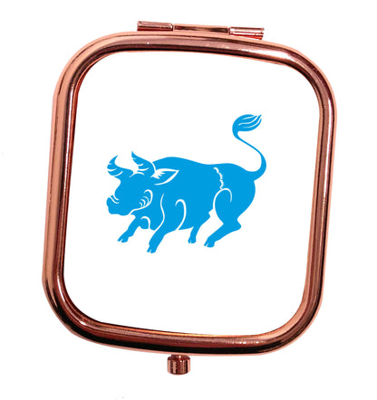 Blue ox rose gold square pocket mirror