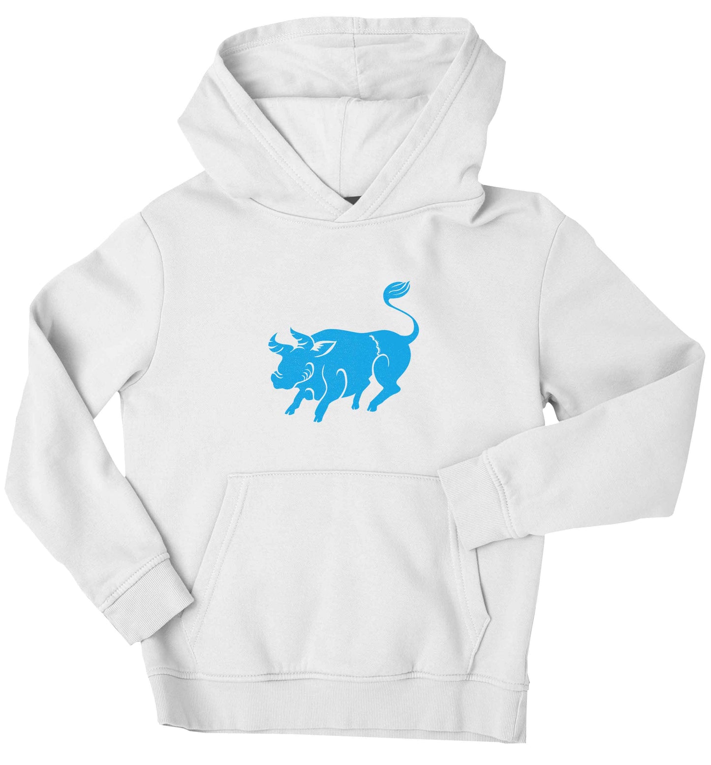Blue ox children's white hoodie 12-13 Years