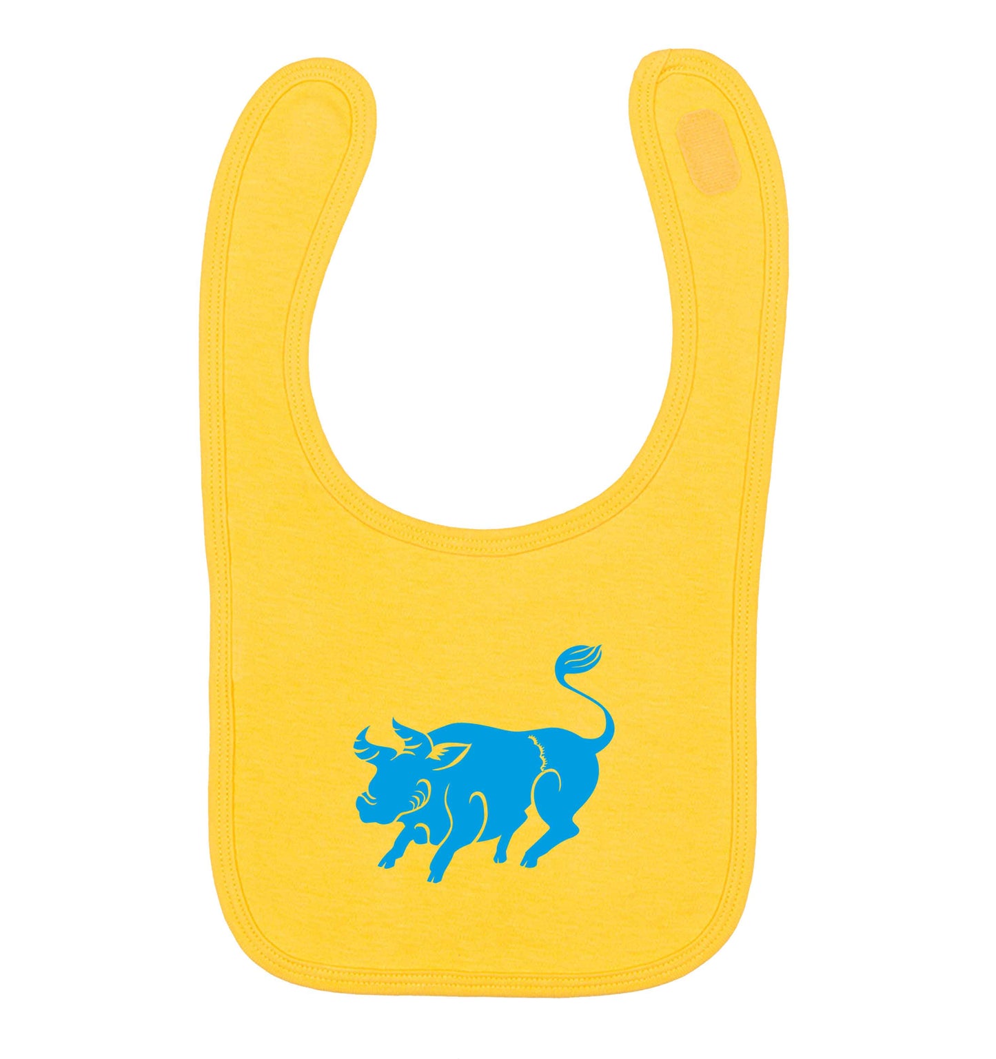 Blue ox yellow baby bib