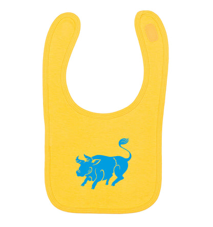 Blue ox yellow baby bib