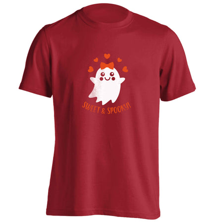 Sweet and spooky adults unisex red Tshirt 2XL