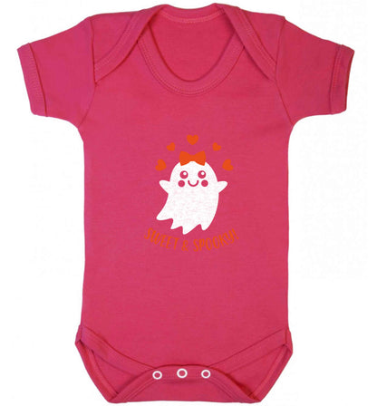 Sweet and spooky baby vest dark pink 18-24 months