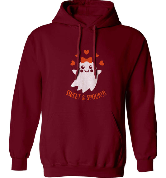 Sweet and spooky adults unisex maroon hoodie 2XL