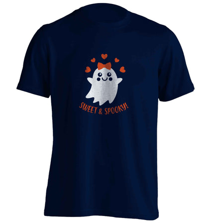 Sweet and spooky adults unisex navy Tshirt 2XL
