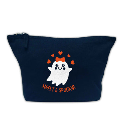 Sweet and spooky navy makeup bag