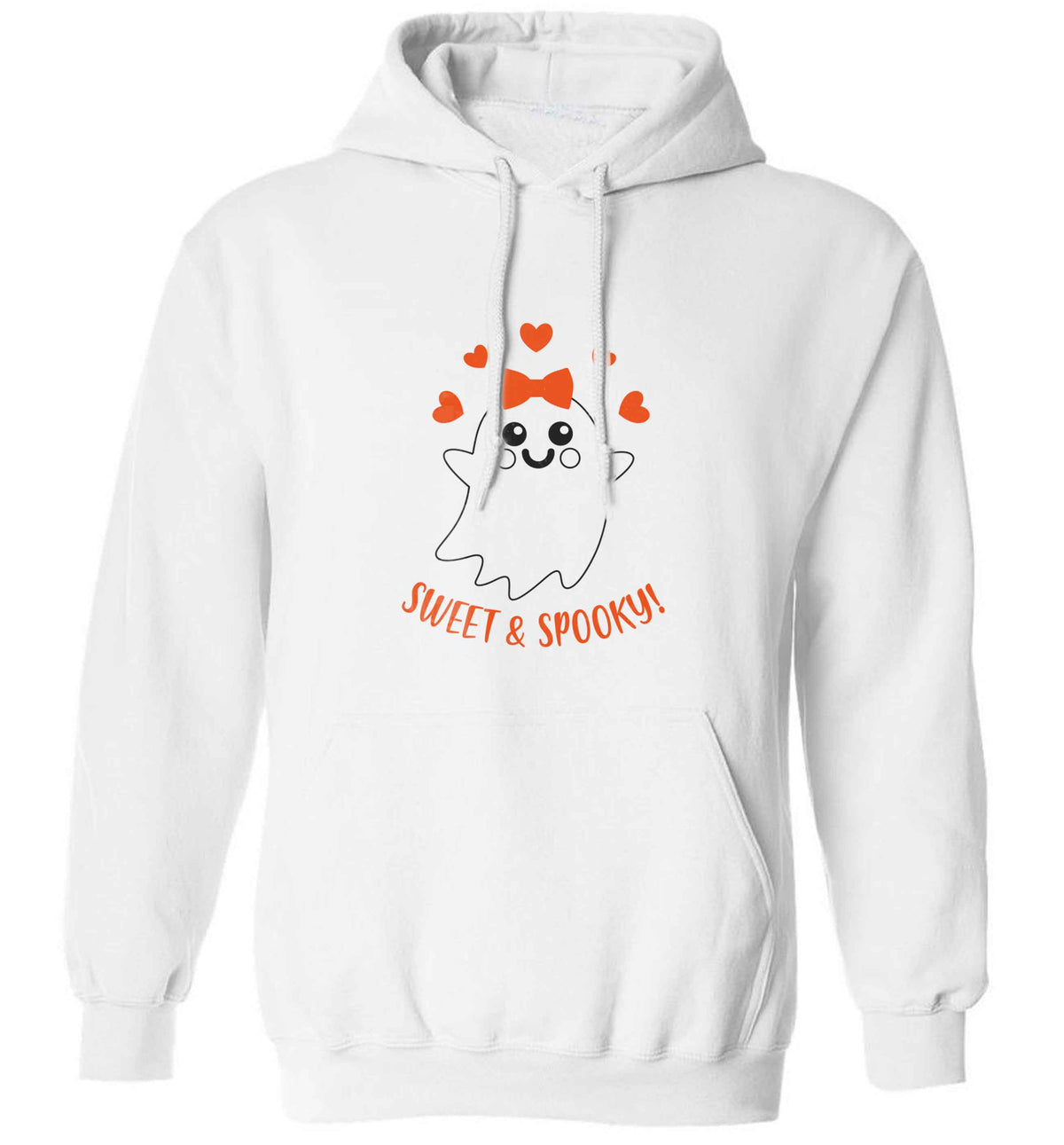 Sweet and spooky adults unisex white hoodie 2XL