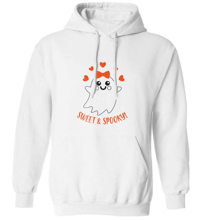 Sweet and spooky adults unisex white hoodie 2XL