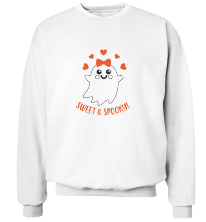 Sweet and spooky adult's unisex white sweater 2XL