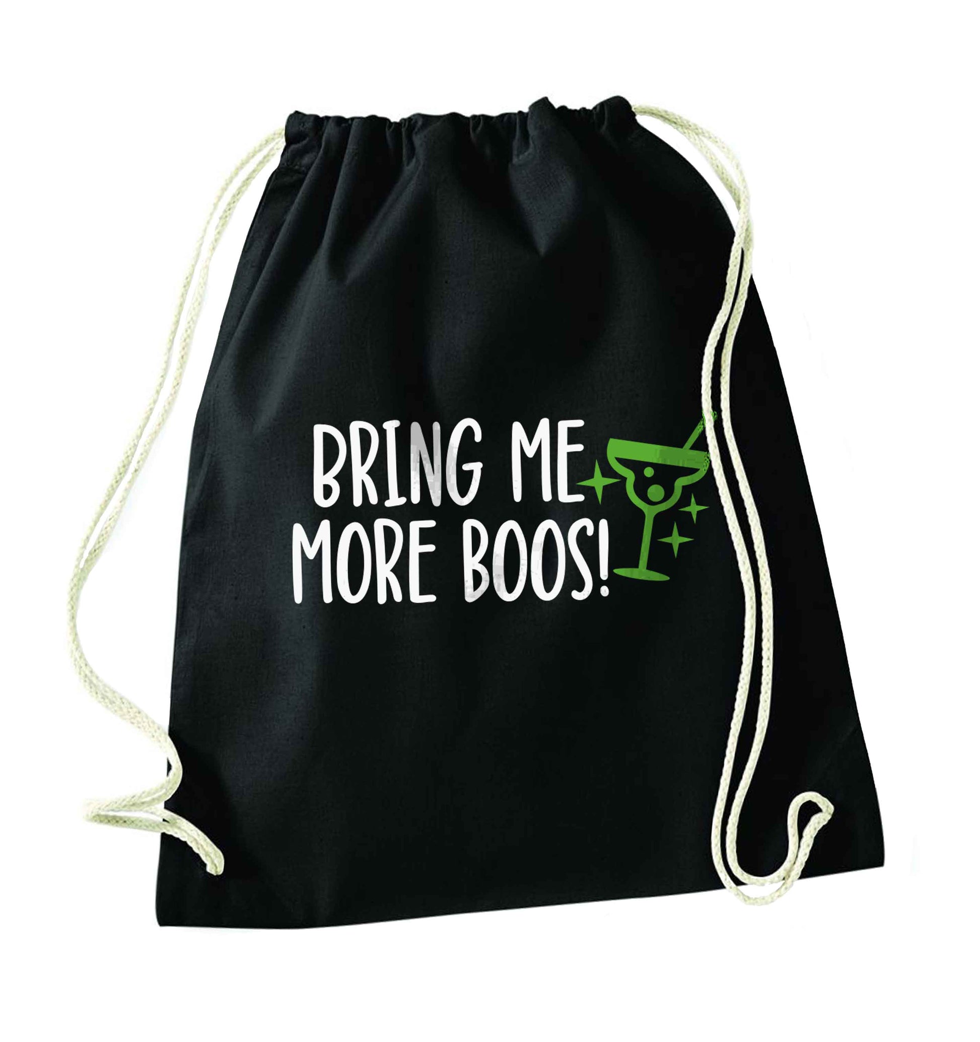 Bring me more boos black drawstring bag