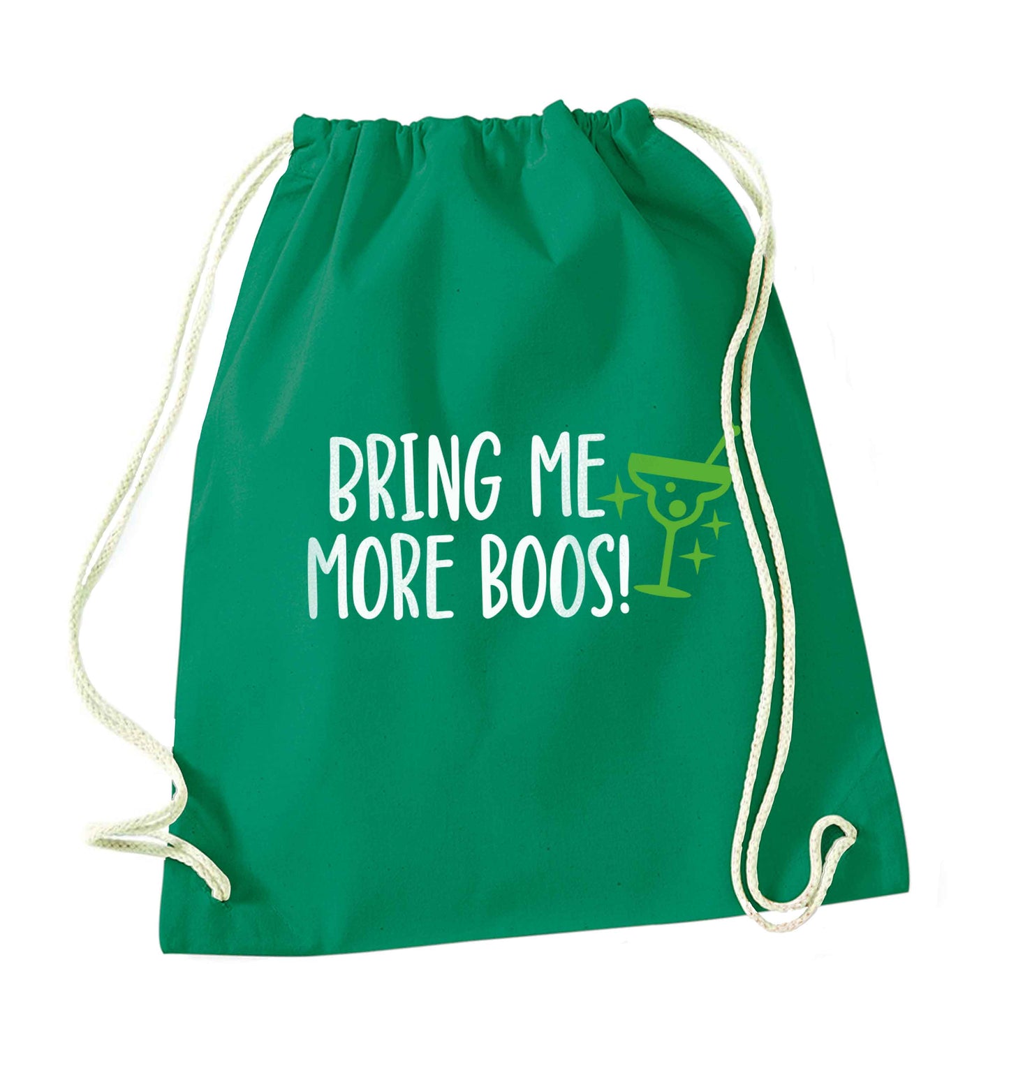 Bring me more boos green drawstring bag